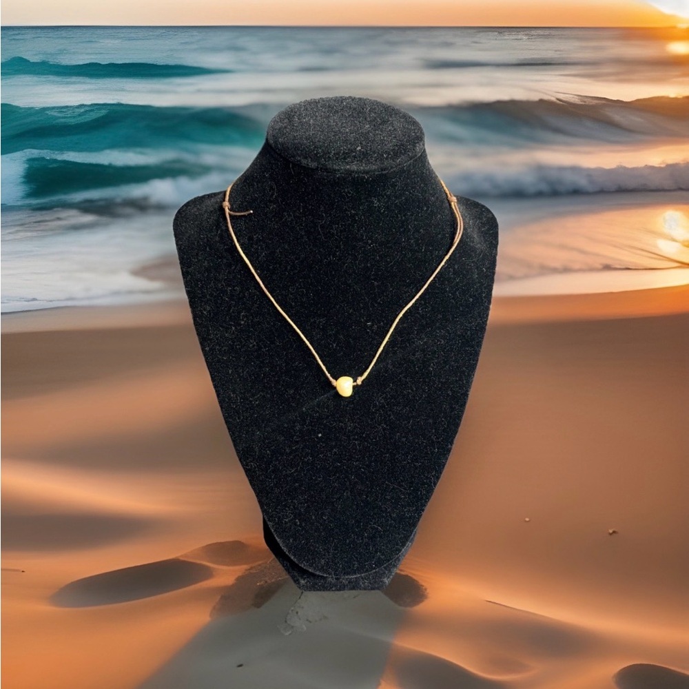 Golden South Sea Baroque Pearl Knotted Leather Necklace Adjustable